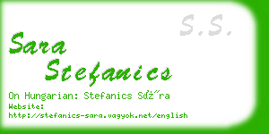 sara stefanics business card